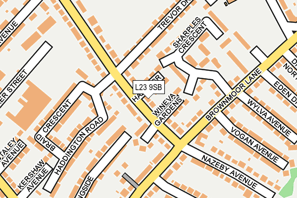 L23 9SB map - OS OpenMap – Local (Ordnance Survey)