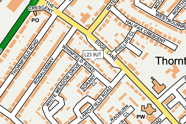 L23 9UT map - OS OpenMap – Local (Ordnance Survey)