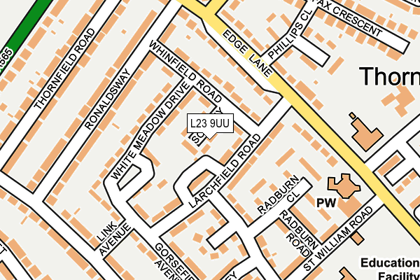 L23 9UU map - OS OpenMap – Local (Ordnance Survey)