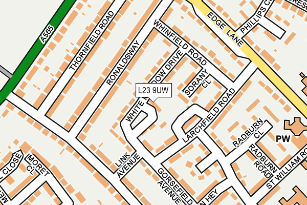 L23 9UW map - OS OpenMap – Local (Ordnance Survey)
