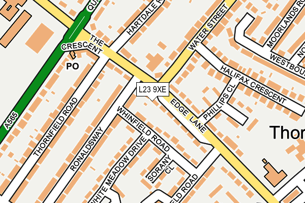 L23 9XE map - OS OpenMap – Local (Ordnance Survey)