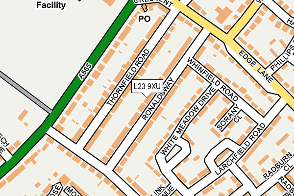 L23 9XU map - OS OpenMap – Local (Ordnance Survey)