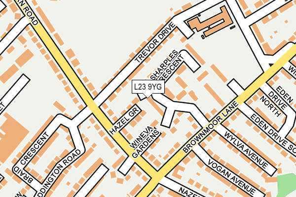 L23 9YG map - OS OpenMap – Local (Ordnance Survey)