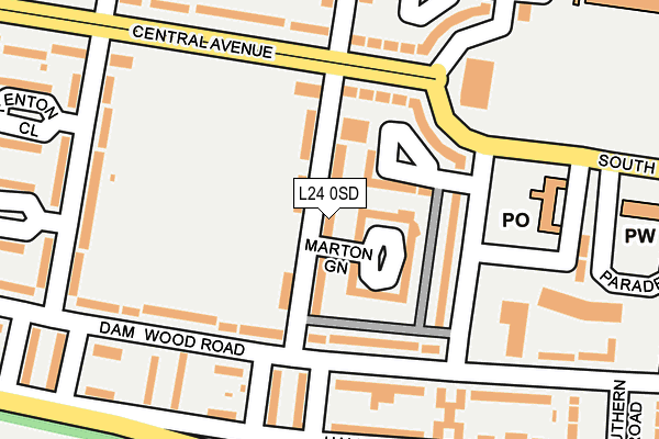 L24 0SD map - OS OpenMap – Local (Ordnance Survey)