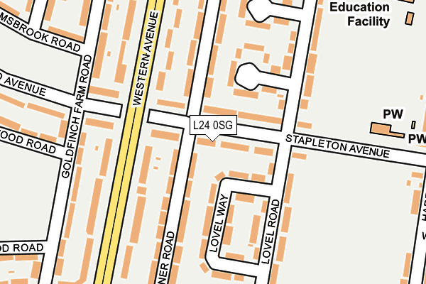 L24 0SG map - OS OpenMap – Local (Ordnance Survey)