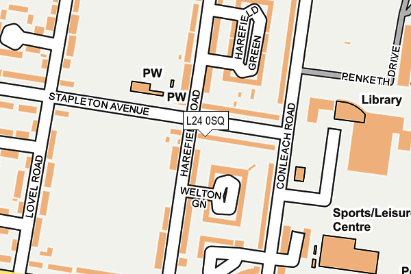 L24 0SQ map - OS OpenMap – Local (Ordnance Survey)