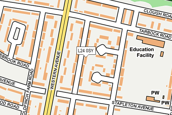 L24 0SY map - OS OpenMap – Local (Ordnance Survey)