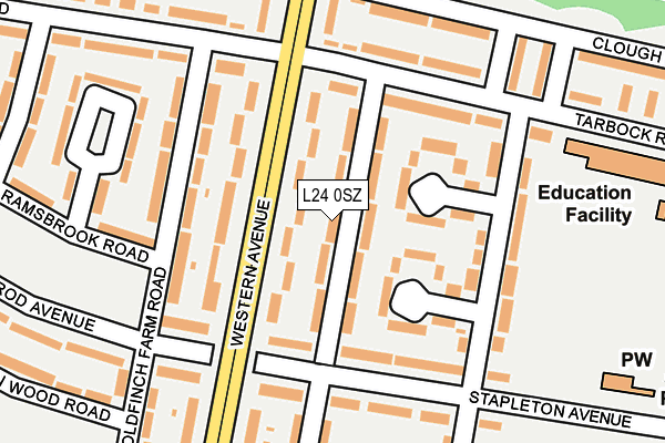 L24 0SZ map - OS OpenMap – Local (Ordnance Survey)