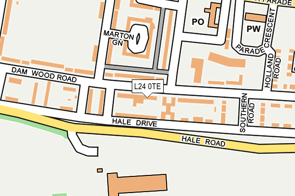 L24 0TE map - OS OpenMap – Local (Ordnance Survey)