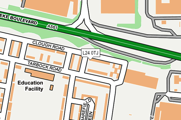 L24 0TJ map - OS OpenMap – Local (Ordnance Survey)