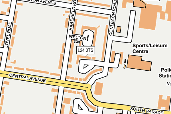 L24 0TS map - OS OpenMap – Local (Ordnance Survey)