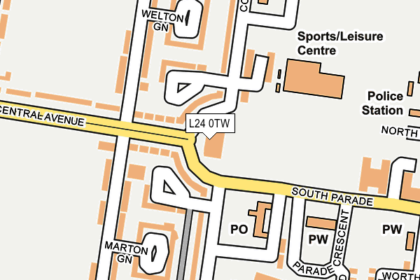 L24 0TW map - OS OpenMap – Local (Ordnance Survey)
