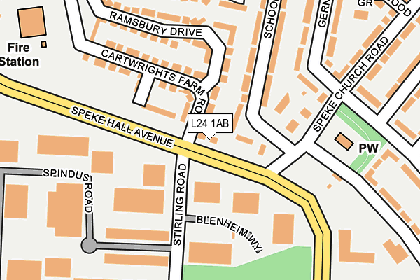 L24 1AB map - OS OpenMap – Local (Ordnance Survey)