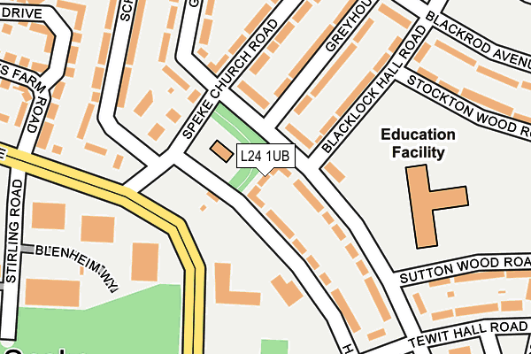 L24 1UB map - OS OpenMap – Local (Ordnance Survey)