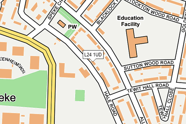L24 1UD map - OS OpenMap – Local (Ordnance Survey)