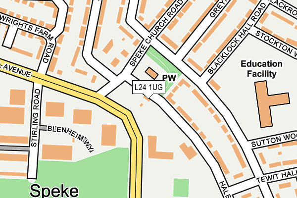 L24 1UG map - OS OpenMap – Local (Ordnance Survey)