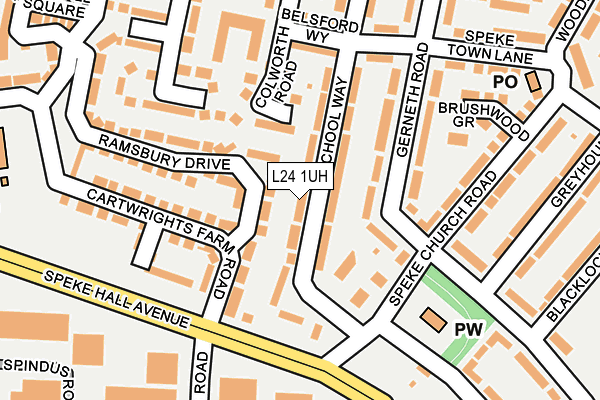 L24 1UH map - OS OpenMap – Local (Ordnance Survey)