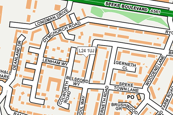 L24 1UJ map - OS OpenMap – Local (Ordnance Survey)