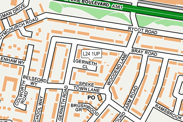 L24 1UP map - OS OpenMap – Local (Ordnance Survey)