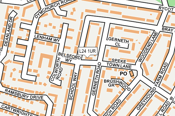 L24 1UR map - OS OpenMap – Local (Ordnance Survey)