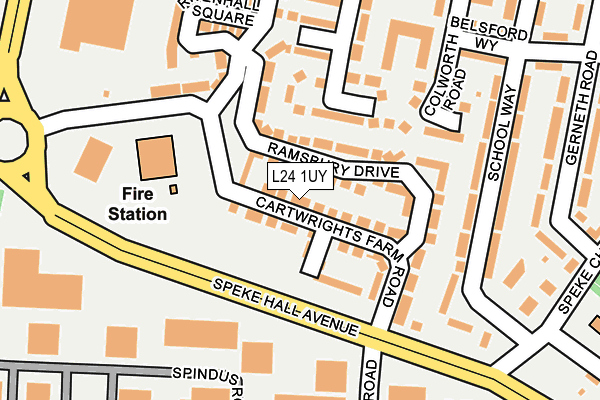 L24 1UY map - OS OpenMap – Local (Ordnance Survey)