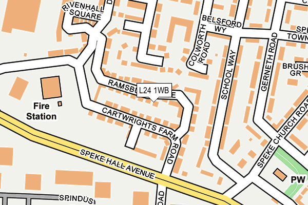 L24 1WB map - OS OpenMap – Local (Ordnance Survey)