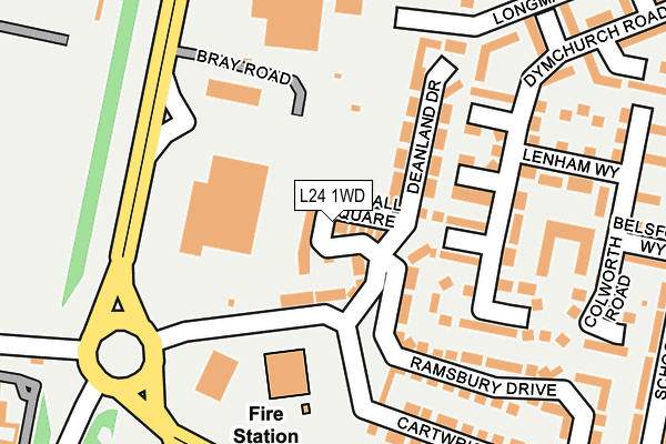L24 1WD map - OS OpenMap – Local (Ordnance Survey)
