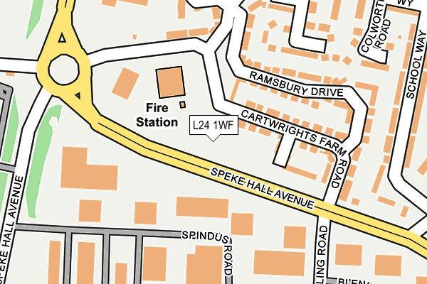 L24 1WF map - OS OpenMap – Local (Ordnance Survey)