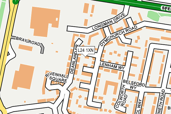 L24 1XN map - OS OpenMap – Local (Ordnance Survey)