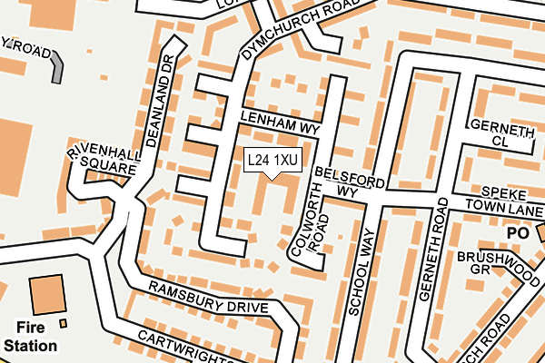 L24 1XU map - OS OpenMap – Local (Ordnance Survey)