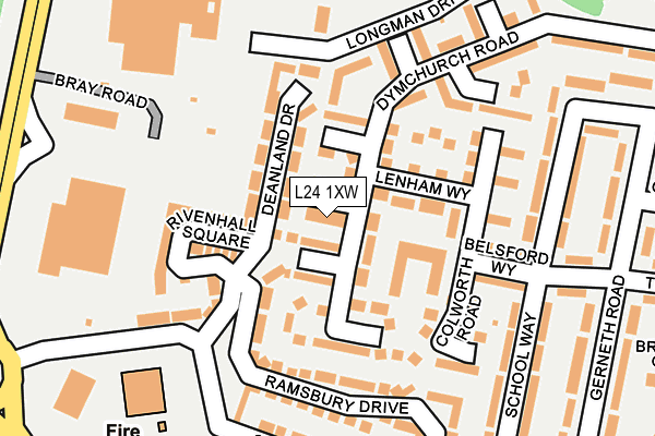 L24 1XW map - OS OpenMap – Local (Ordnance Survey)