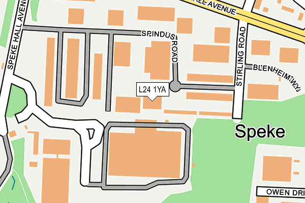 L24 1YA map - OS OpenMap – Local (Ordnance Survey)