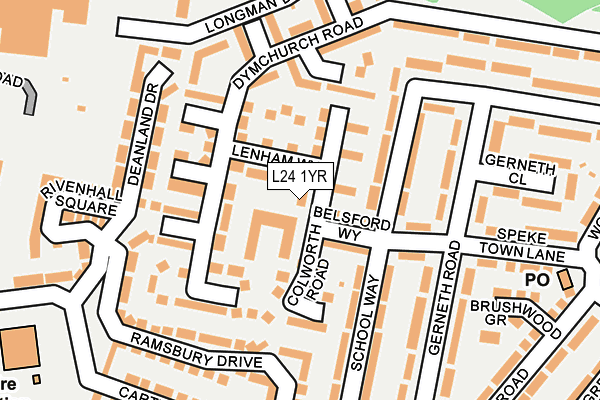 L24 1YR map - OS OpenMap – Local (Ordnance Survey)