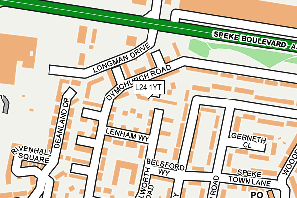 L24 1YT map - OS OpenMap – Local (Ordnance Survey)