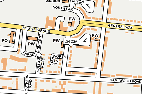 L24 2SA map - OS OpenMap – Local (Ordnance Survey)
