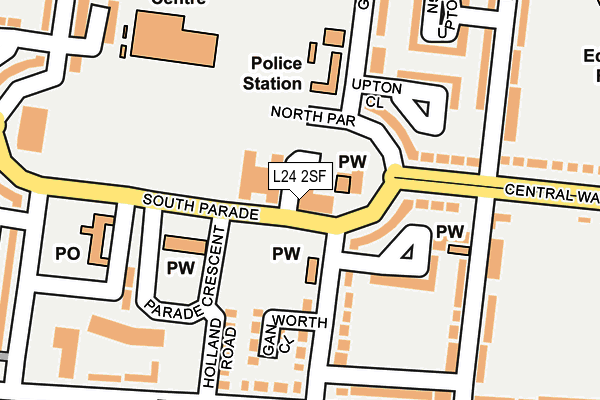 L24 2SF map - OS OpenMap – Local (Ordnance Survey)
