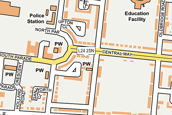 L24 2SN map - OS OpenMap – Local (Ordnance Survey)