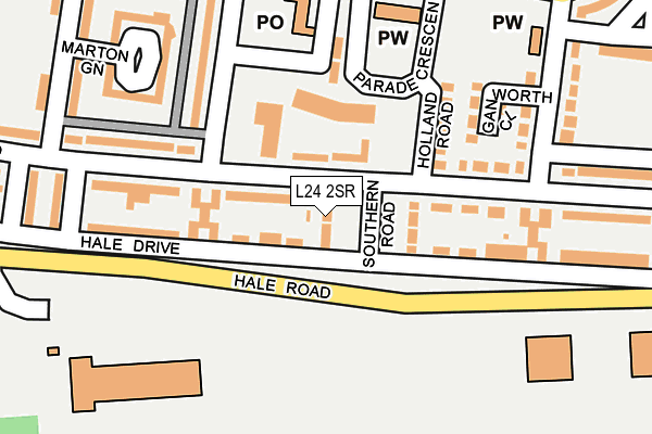 L24 2SR map - OS OpenMap – Local (Ordnance Survey)