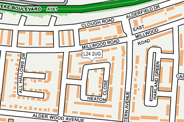 L24 2UG map - OS OpenMap – Local (Ordnance Survey)
