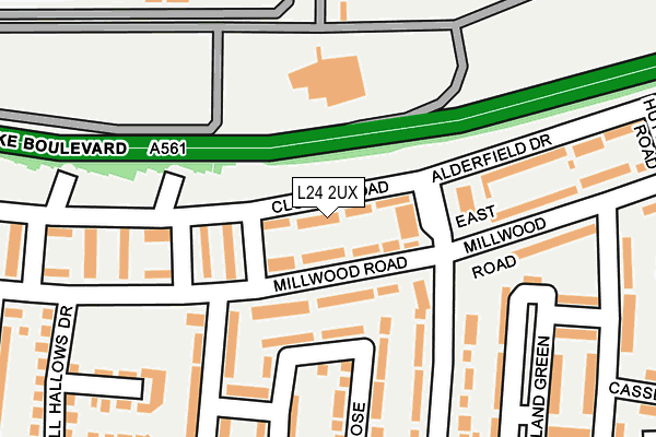 L24 2UX map - OS OpenMap – Local (Ordnance Survey)