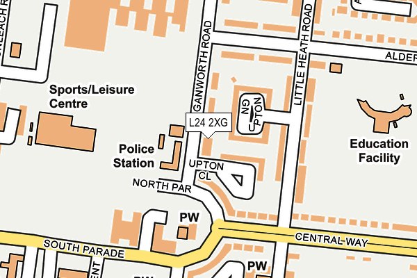 L24 2XG map - OS OpenMap – Local (Ordnance Survey)