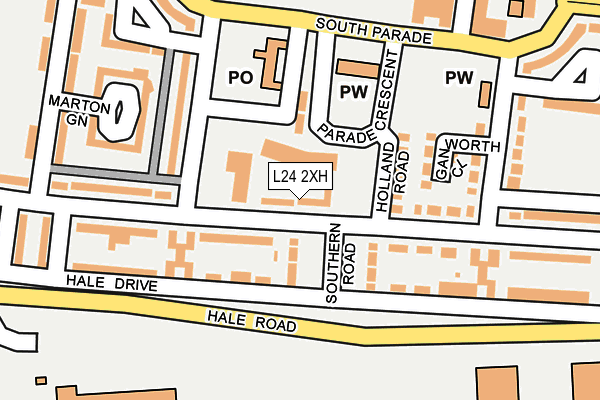 L24 2XH map - OS OpenMap – Local (Ordnance Survey)