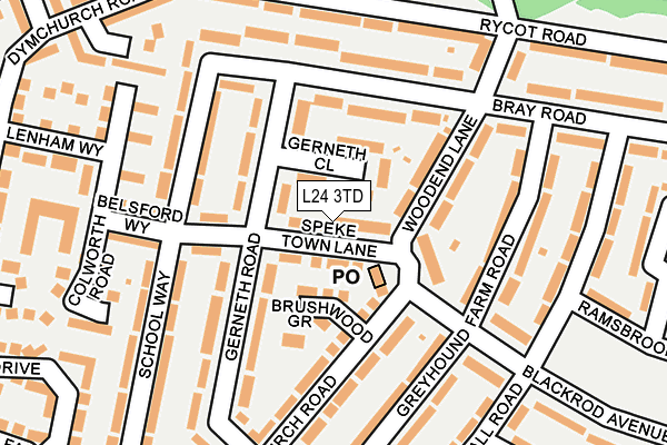 L24 3TD map - OS OpenMap – Local (Ordnance Survey)
