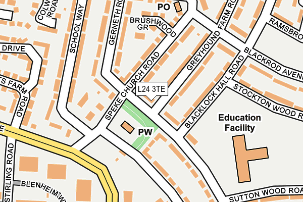 L24 3TE map - OS OpenMap – Local (Ordnance Survey)
