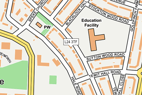 L24 3TF map - OS OpenMap – Local (Ordnance Survey)