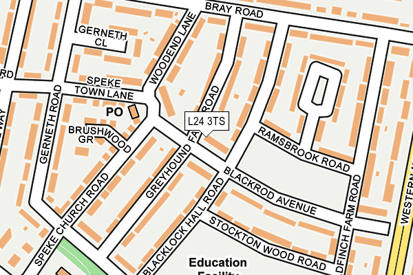 L24 3TS map - OS OpenMap – Local (Ordnance Survey)