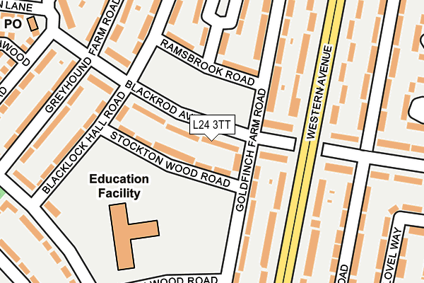 L24 3TT map - OS OpenMap – Local (Ordnance Survey)