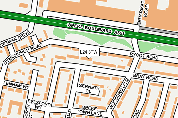 L24 3TW map - OS OpenMap – Local (Ordnance Survey)