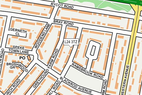 L24 3TZ map - OS OpenMap – Local (Ordnance Survey)