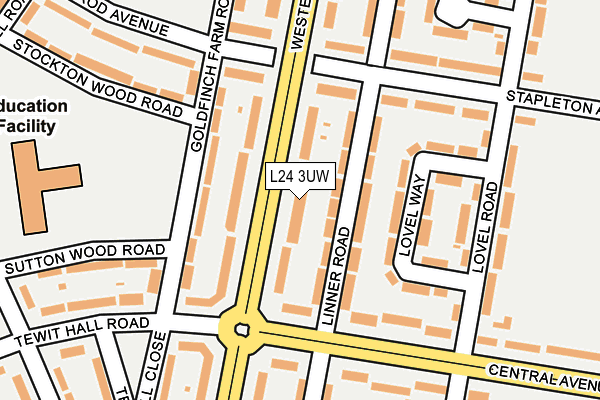 L24 3UW map - OS OpenMap – Local (Ordnance Survey)